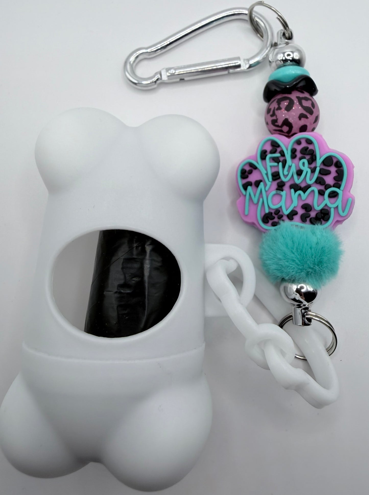 White/Teal Dog Poo Bag Dispenser