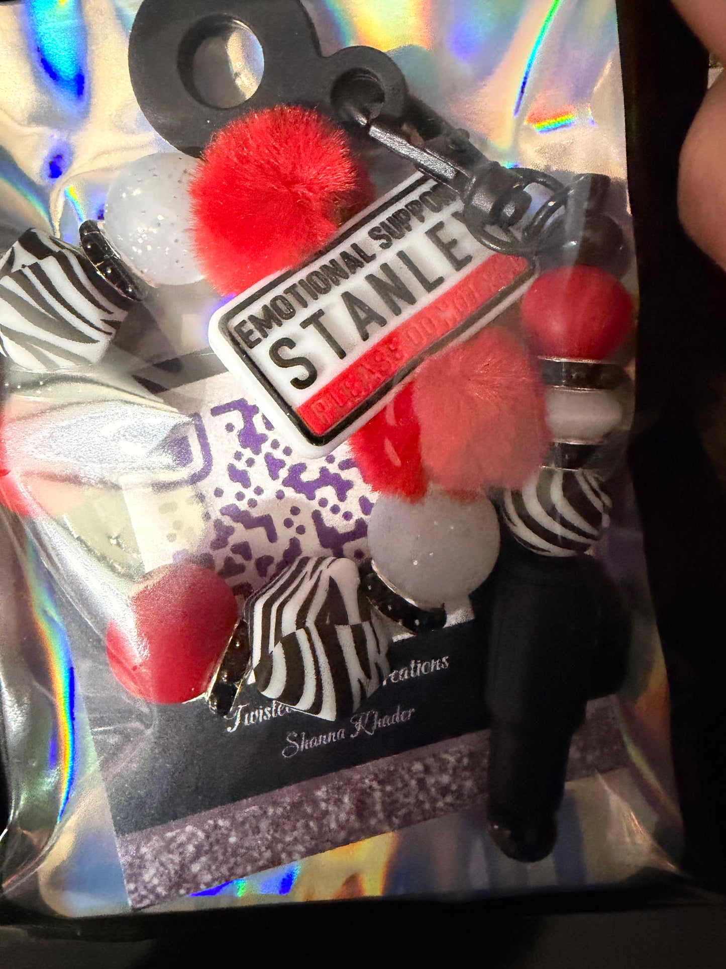 Emotional Support Stanley Please Do Not Pet Handle Bracelet and Charm