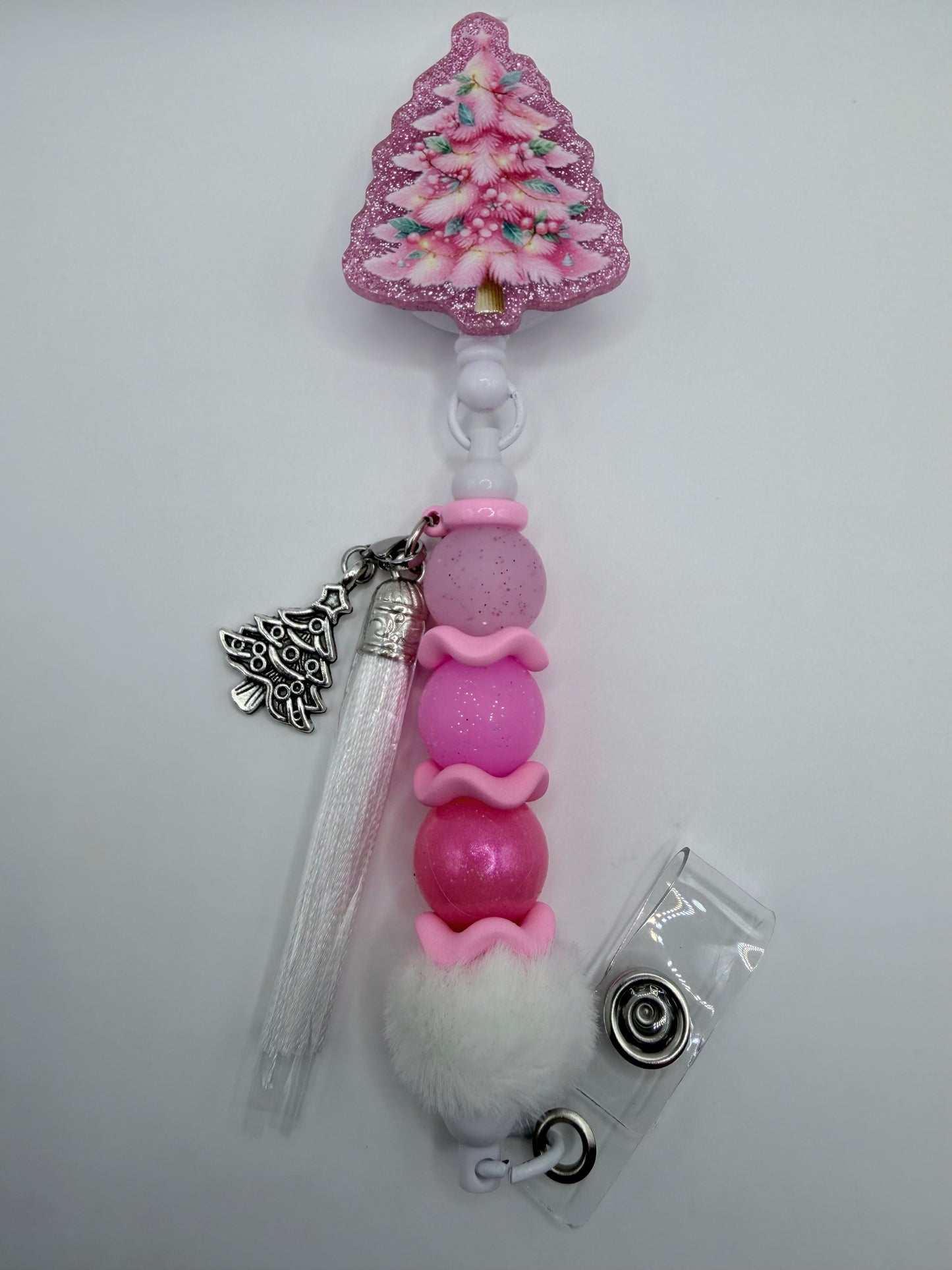 Pink Christmas Badge Reel