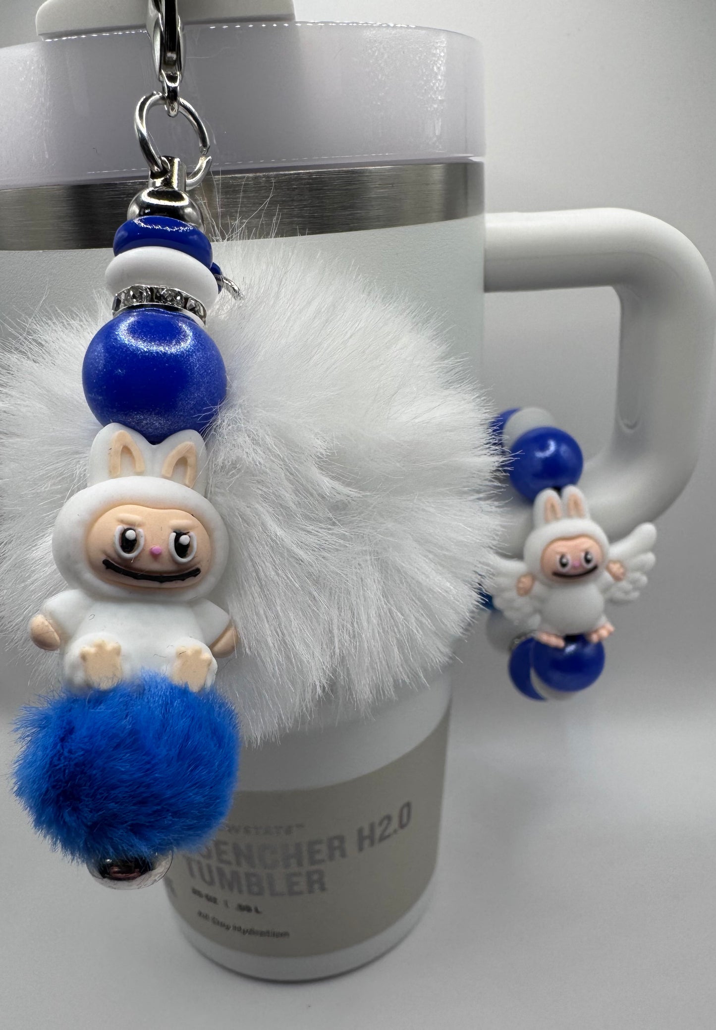 White Labubu (lookalike)Handle Bracelet & Chaarm
