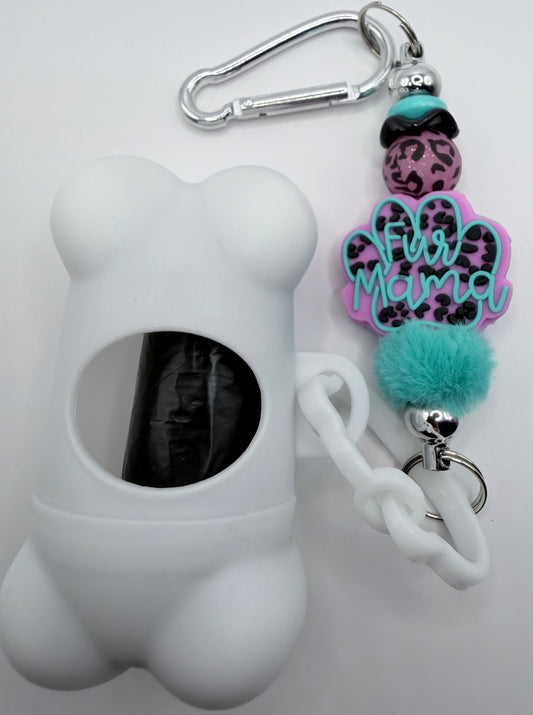 White/Teal Dog Poo Bag Dispenser