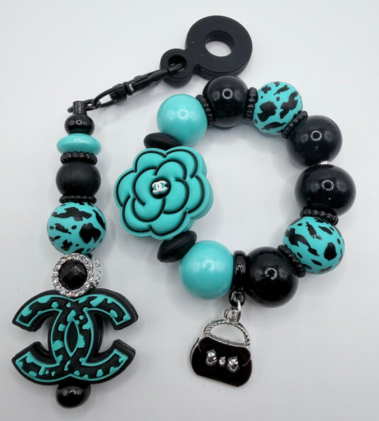 Teal CC Tumbler Handle Bracelet & Charm