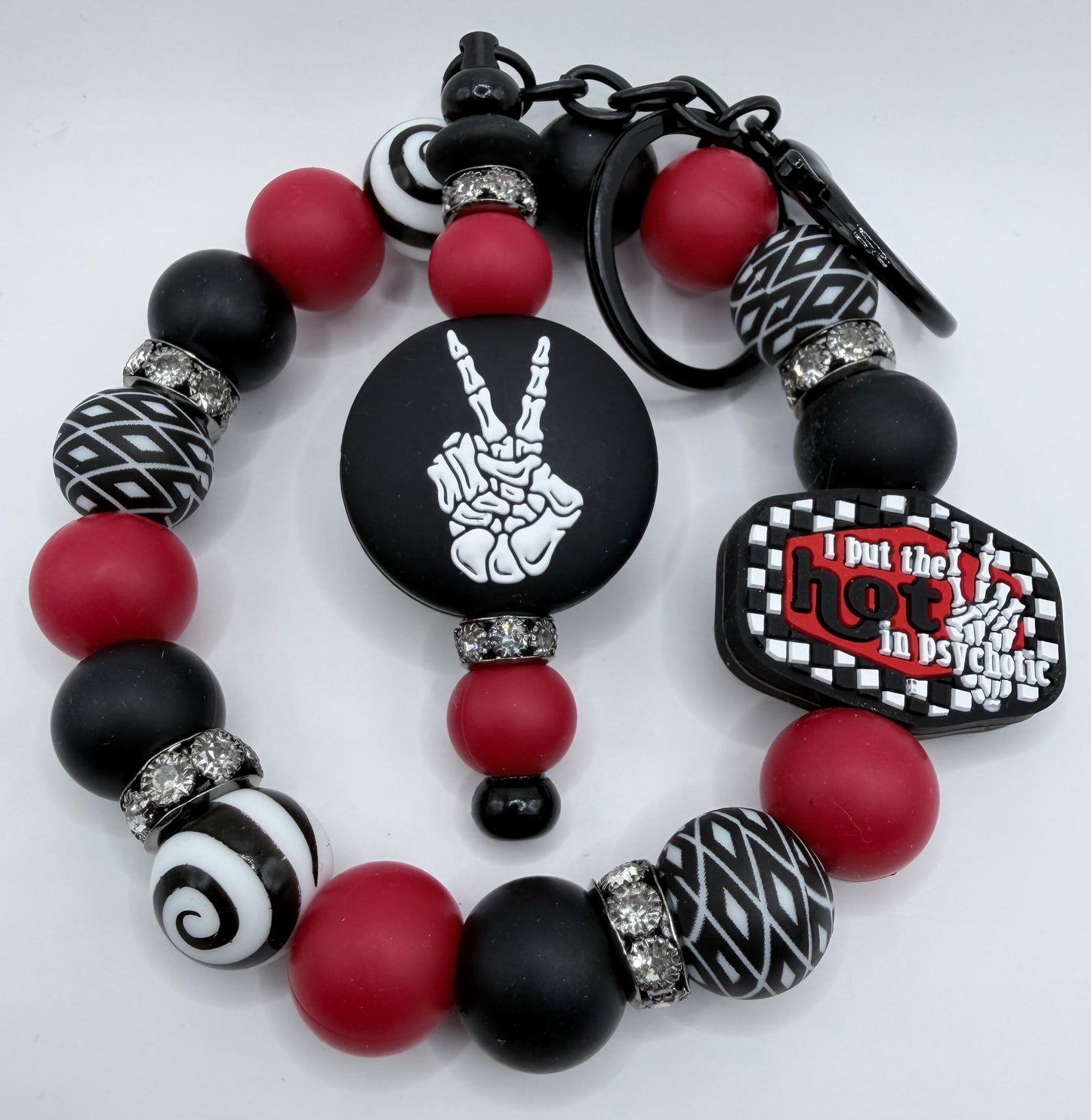 I Put the Hot in Psychotic Wristlet with Keychain Add On