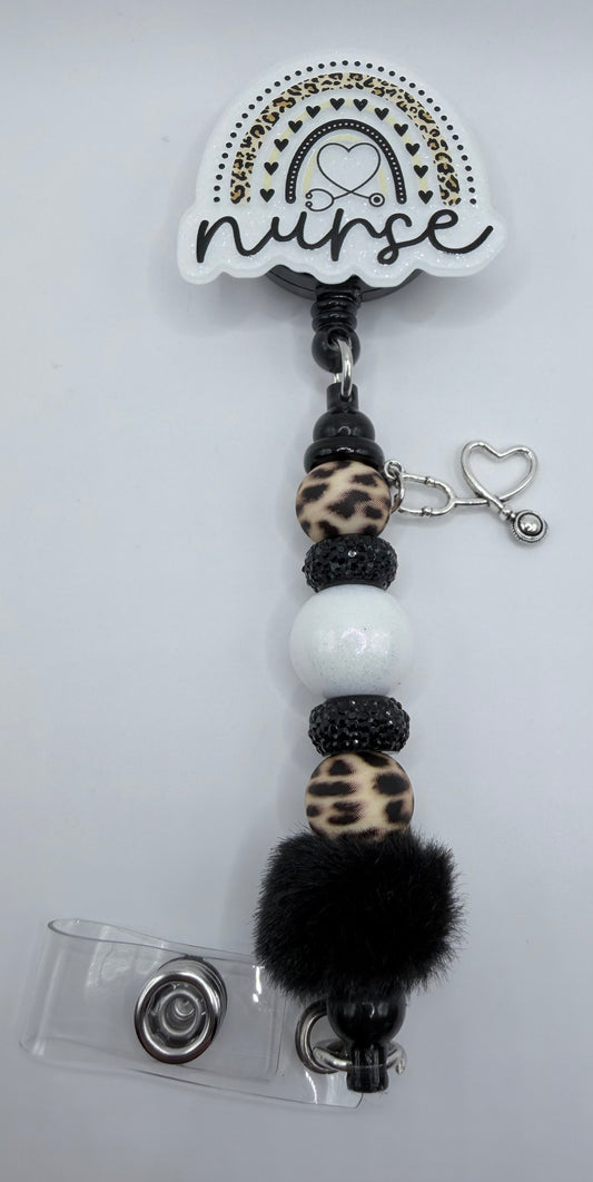 Leopard Nurse Badge Reel