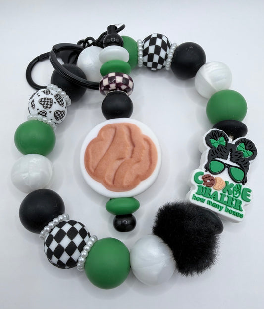 Cookie Dealer/Shortbread Checkered Wristlet With Keychain Add On