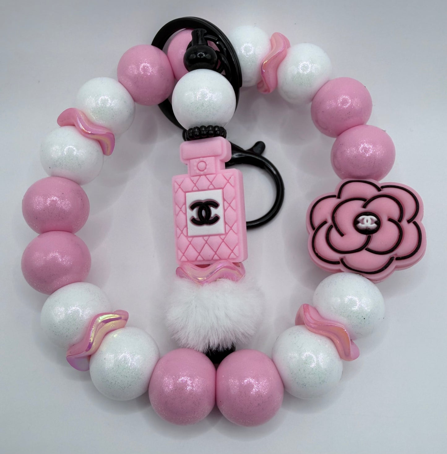 CC Pink Wristlet With Keychain Add On