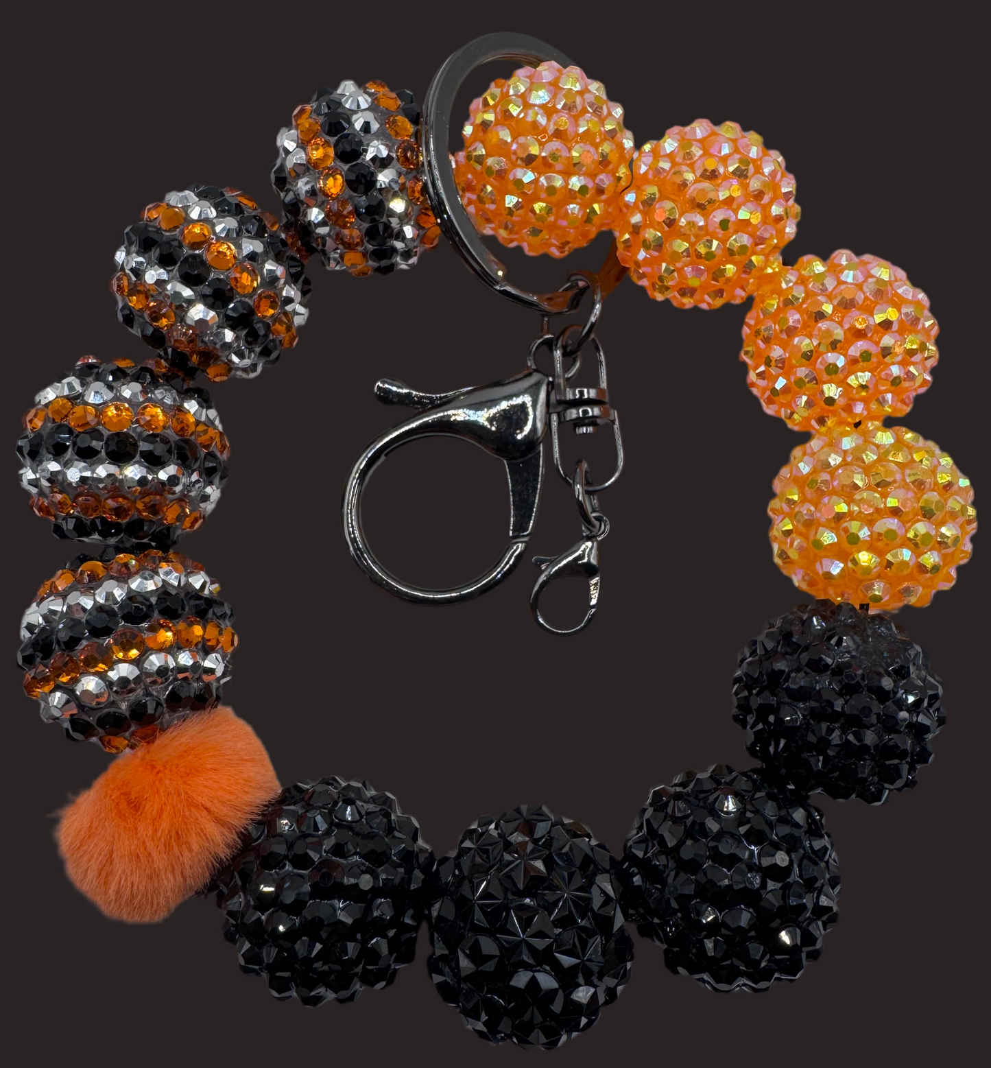 Orange & Black Wristlet