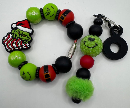 Grinch with Tree Handle Bracelet & Charm