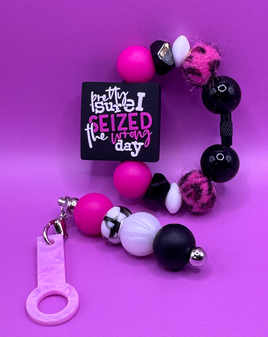 Pretty Sure I Seized The Wrong Day Handle Bracelet & Charm