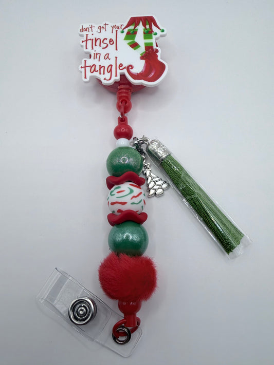 Don’t  Get Your Tinsel In A Tangle Badge Reel
