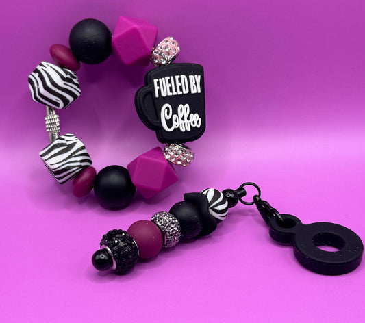 Fueled By Coffee Handle Bracelet & Charm