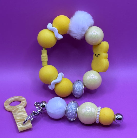 Yellow Peep Handle Bracelet & Charm