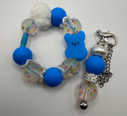 Blue Peep Handle Bracelet & Charm