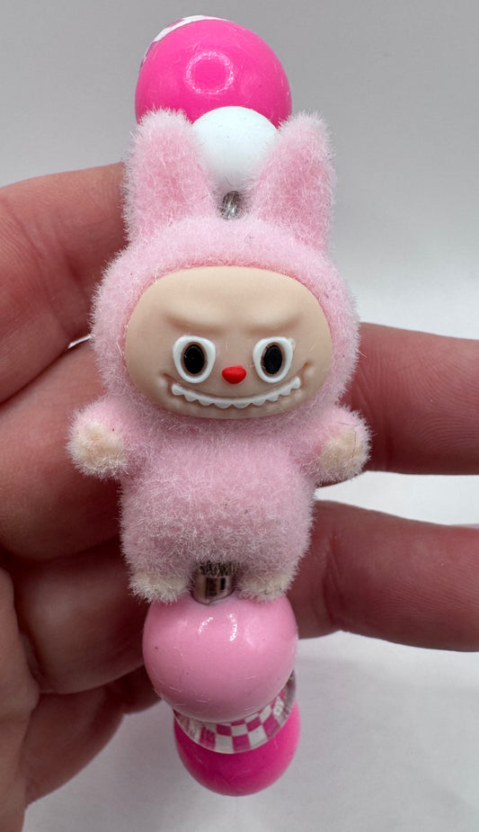 Pink Labubu lookalike Wristlet