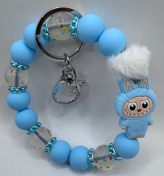 Blue Labubu lookalike Wristlet