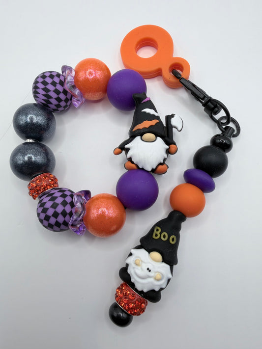 Halloween Gnome Tumbler Handle Bracelet & Charm