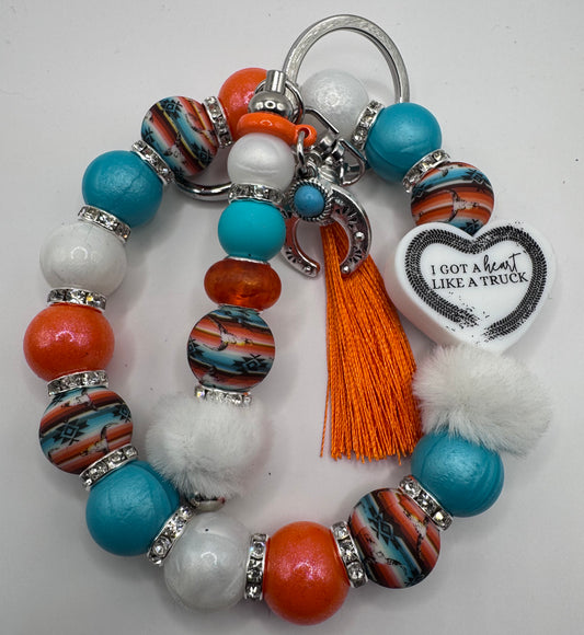 I Got A Heart Like A Truck Wristlet With Keychain Add On