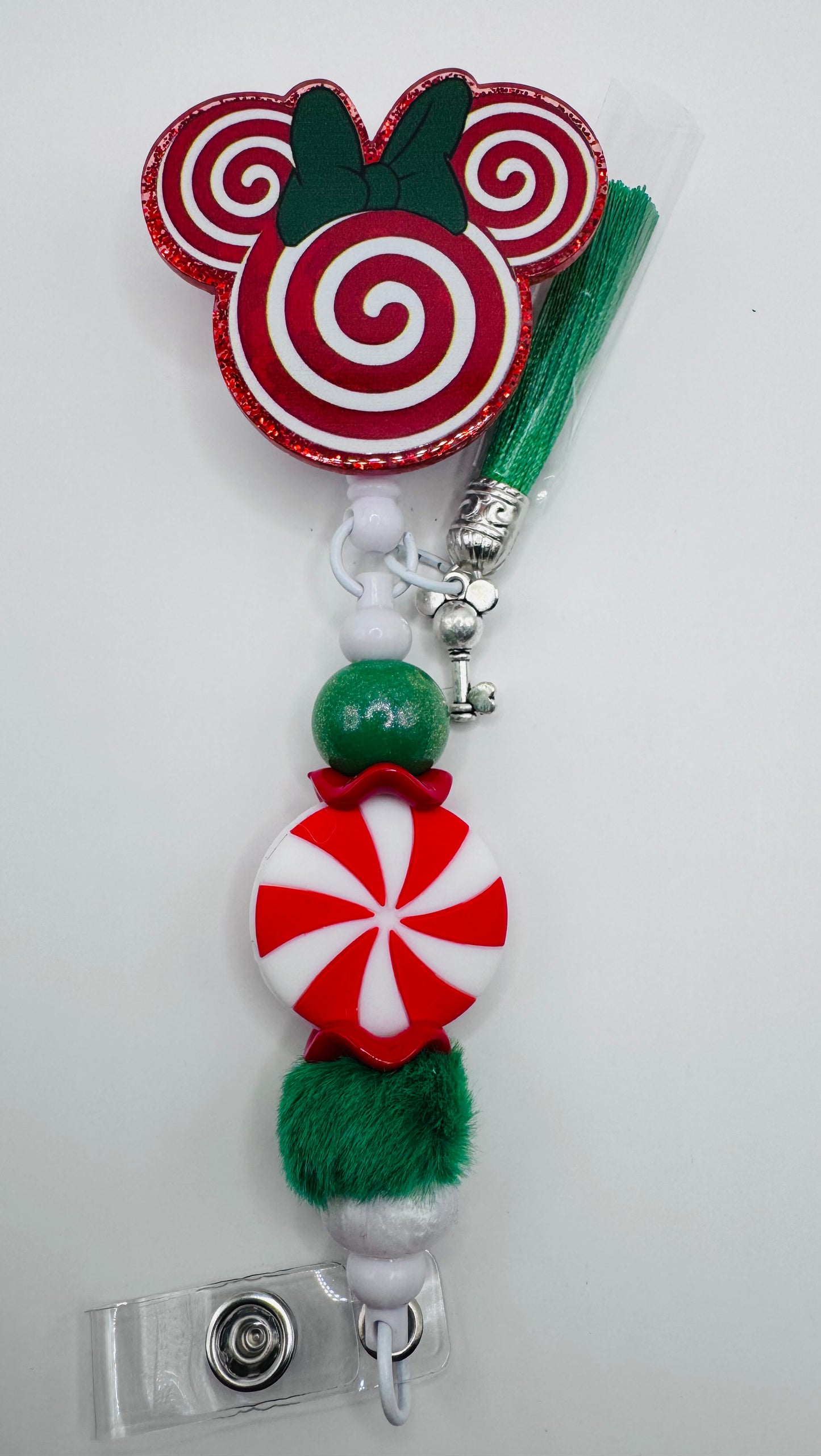 Peppermint Mickey Badge Reel