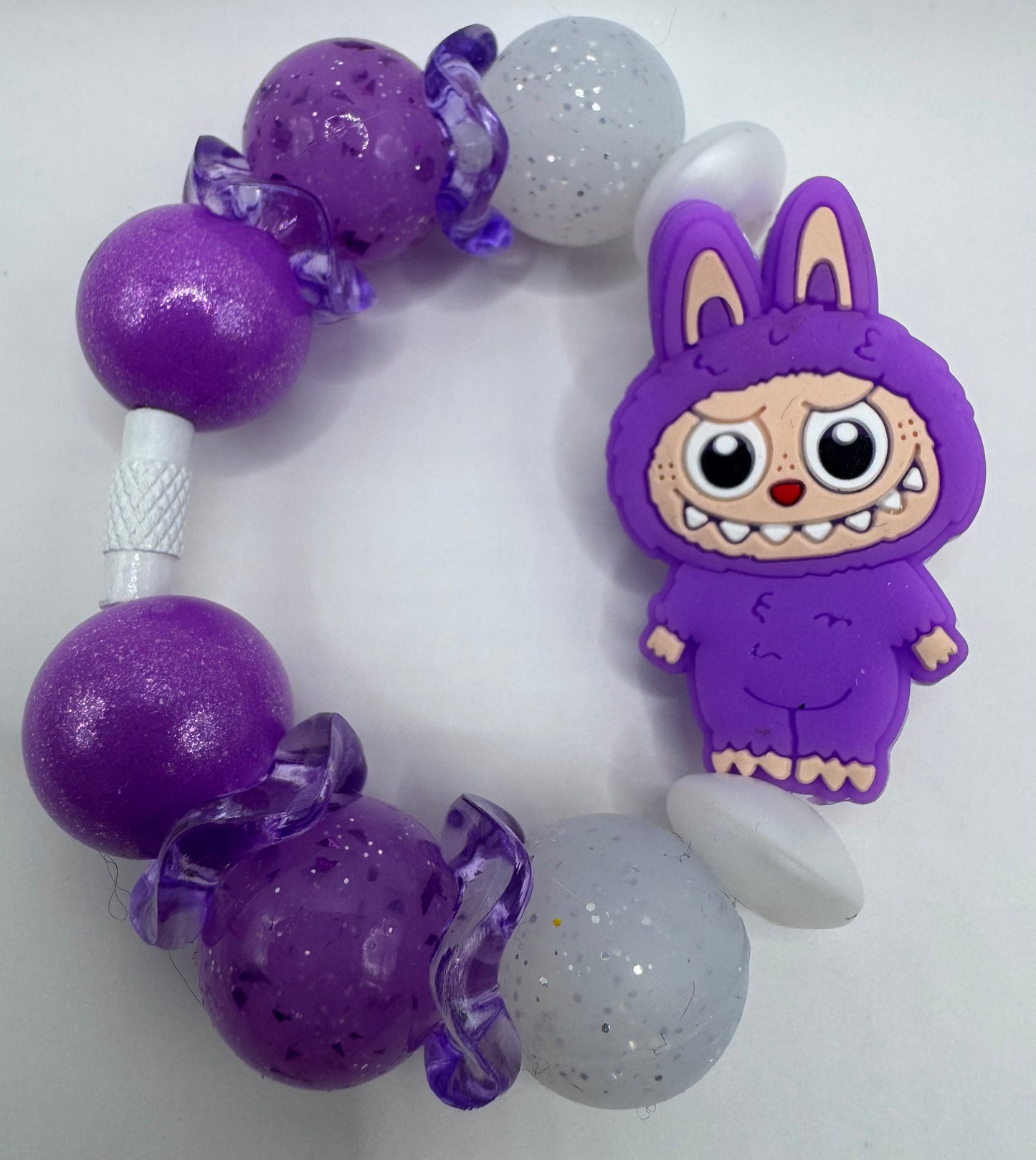 Purple Labubu lookalike Handle Bracelet