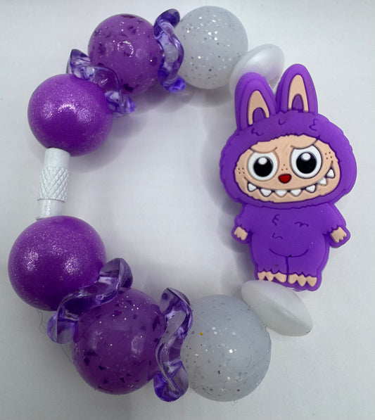 Purple Labubu lookalike Handle Bracelet