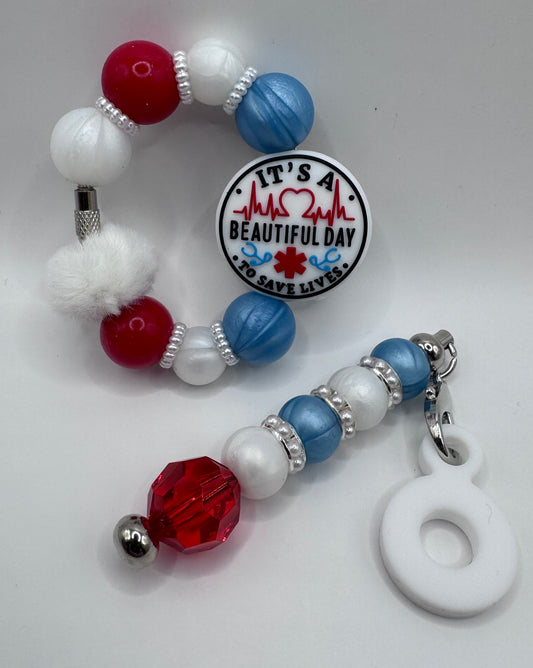 It’s a Beautiful Day to Save Lives Handle Bracelet and Charm
