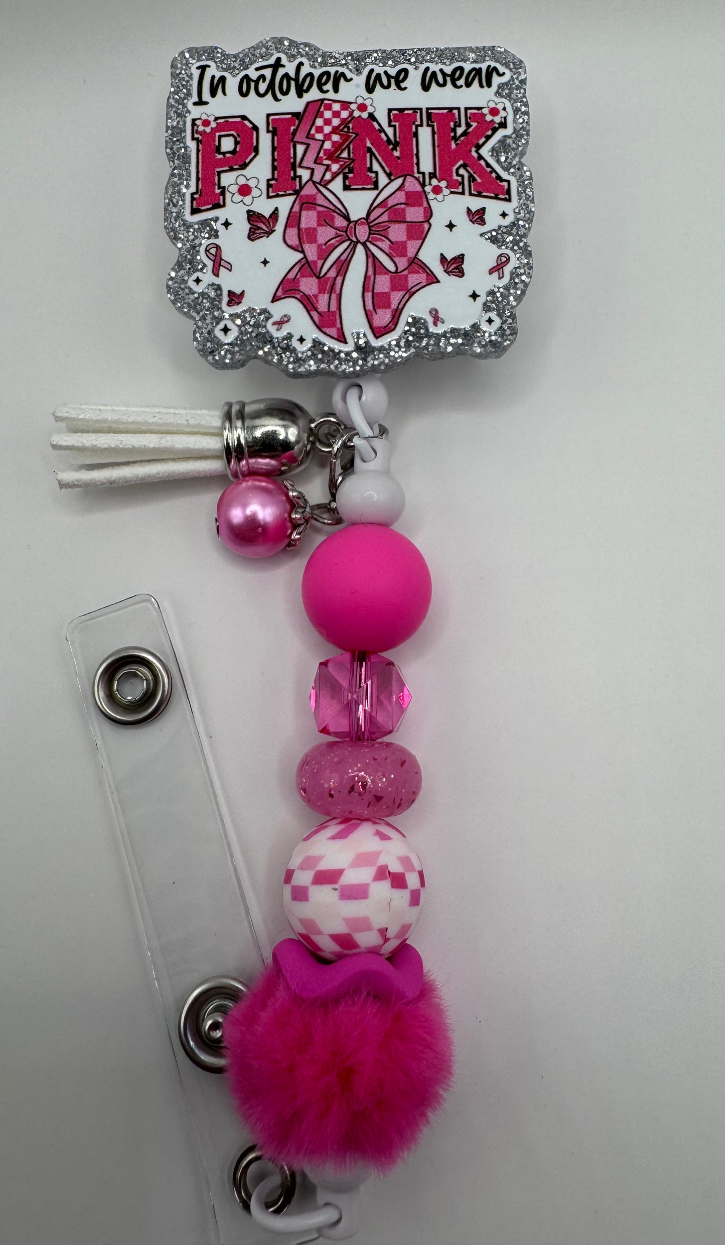 In October We Wear Pink Badge Reel
